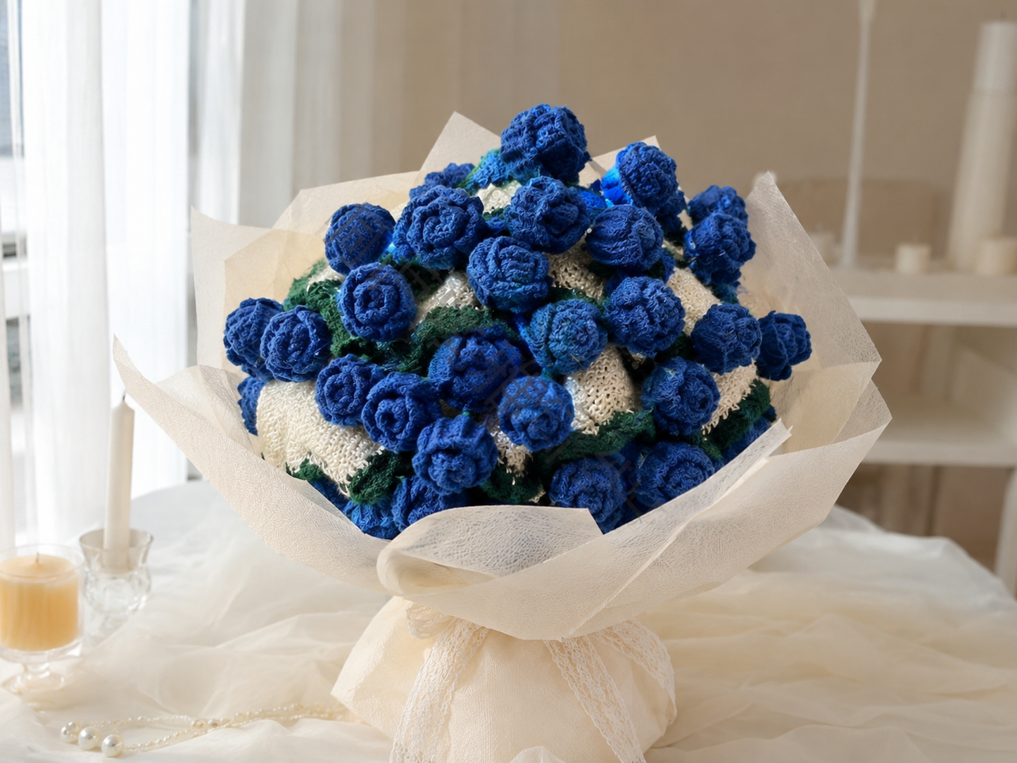 Manta Ramo de Flores Azules